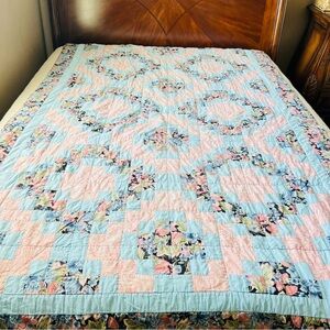60”x90” Vintage Twin Handmade Cotton Quilt.